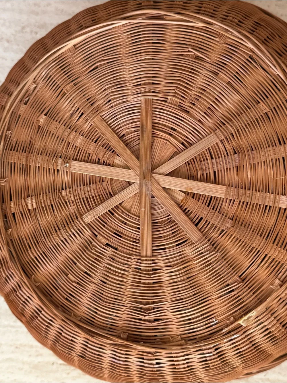 Vintage Woven Round Basket